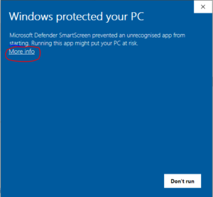 First-time Install Experience Win 10 example