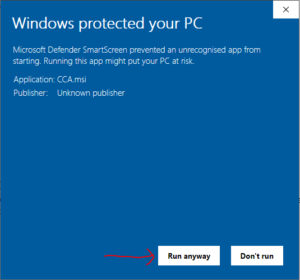 First-time Install Experience cca msi run fail 2